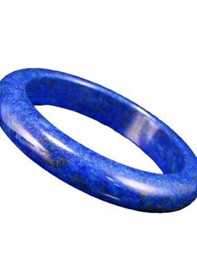Natural Royal Blue Lapis Lazuli Bangle Bracelet 59.3mm ID. 62.075g Certified